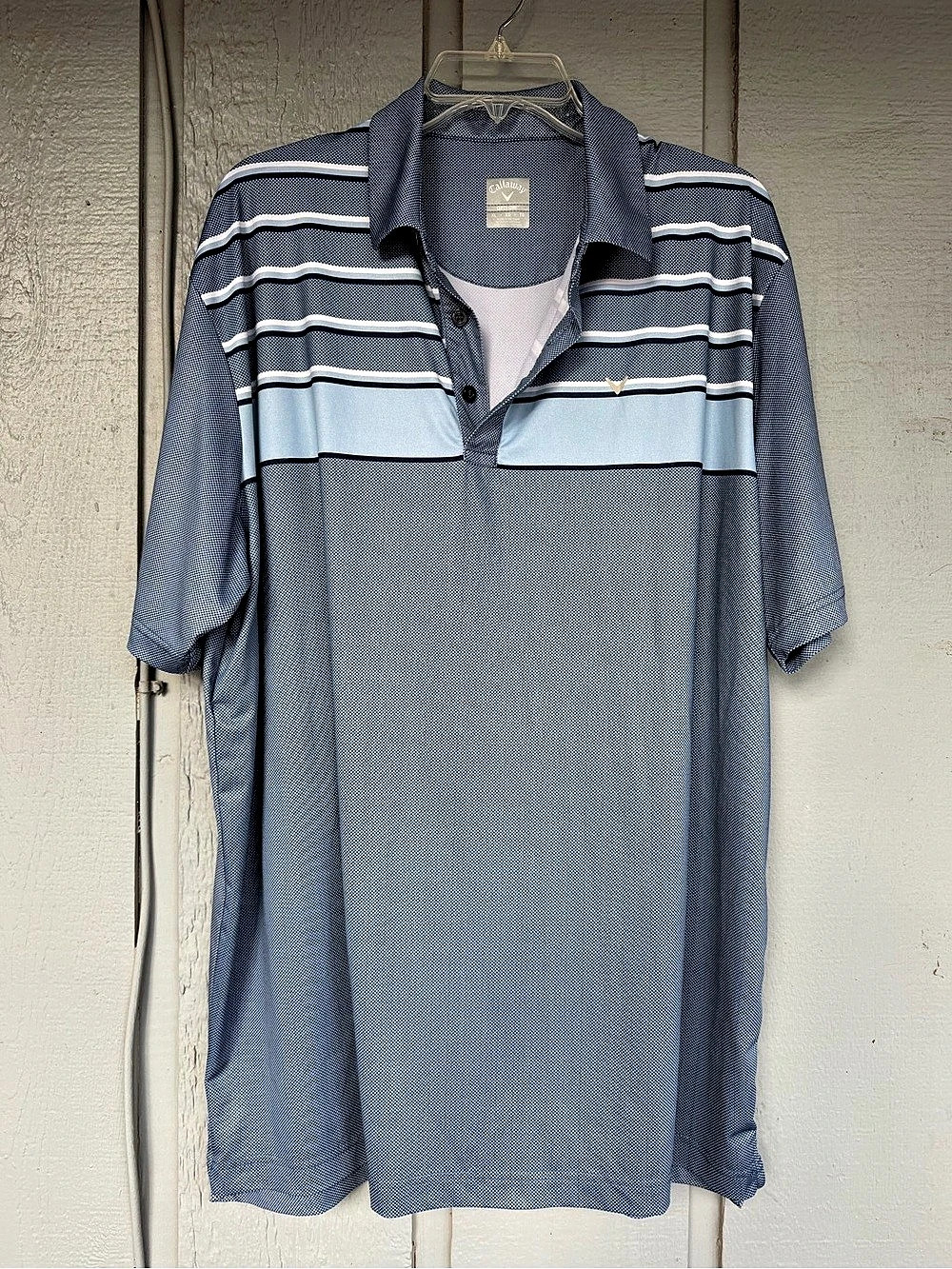 Callaway Opti-Dri Men's Golf Polo Blue & White XL